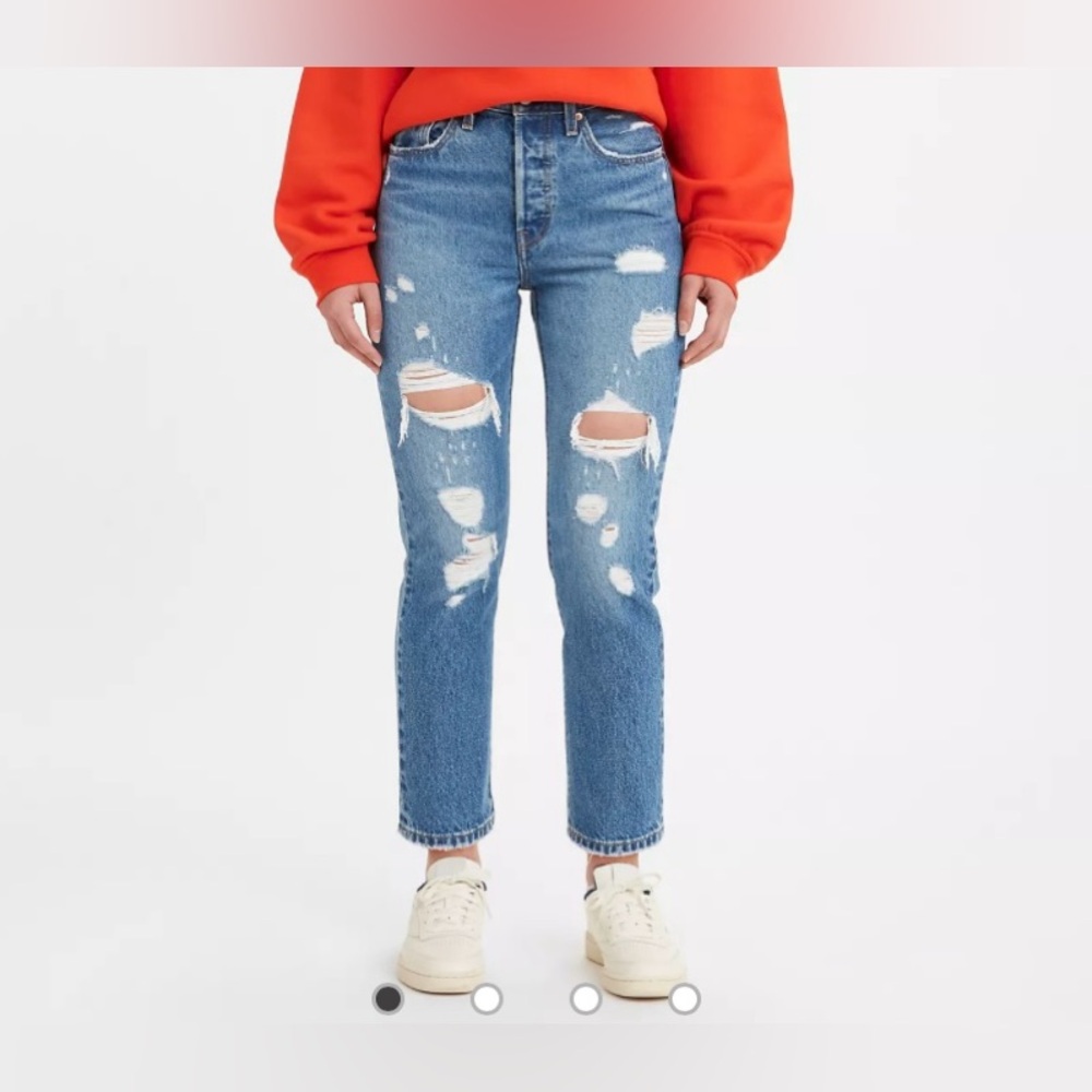 Levi’s 501 Original Cropped Women’s Jeans High Rise Color: Blue Size:26x26 - Picture 2 of 14
